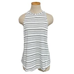 Lululemon Tank Top Women's Small Black White Open Back High Neck Athletic Top